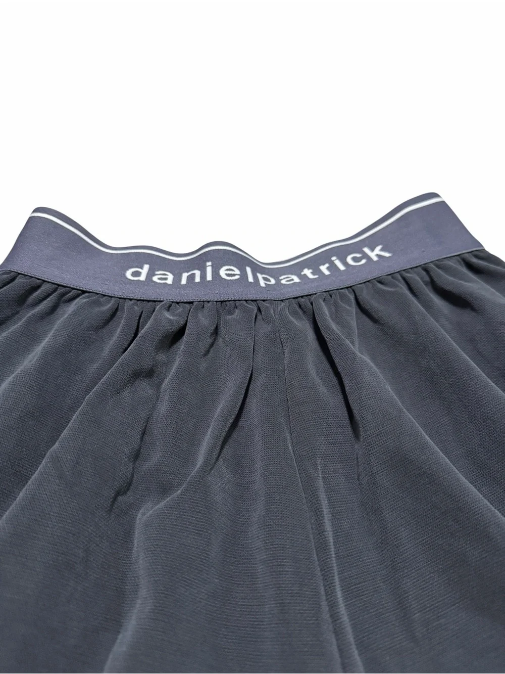 Daniel Patrick Women's Crossover Waistband Logo Lounge Shorts | Gray | Size M